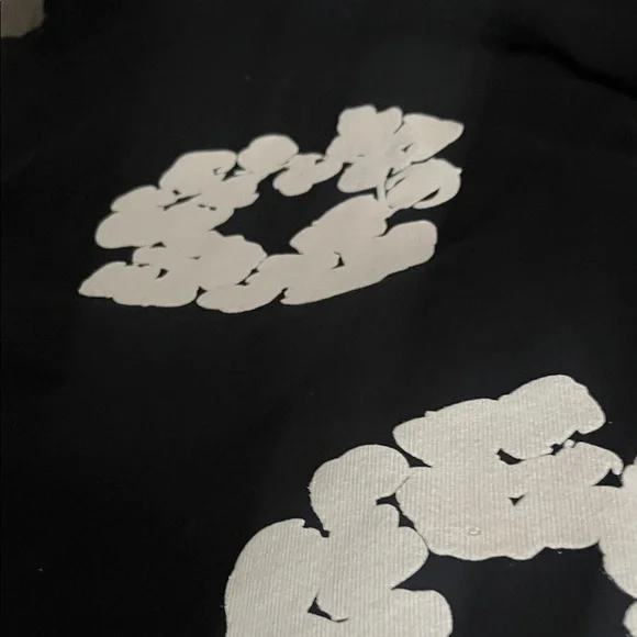 Men's Black and White Floral Hoodie